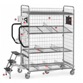 Chariot préparateur de commandes multifonctions