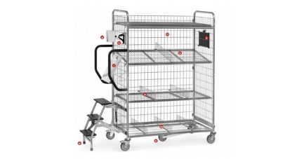 Chariot préparateur de commandes multifonctions