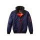 Blouson homme bleu col ouvert