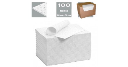 Feuille absorbante hydrocarbures avec voile de renfort